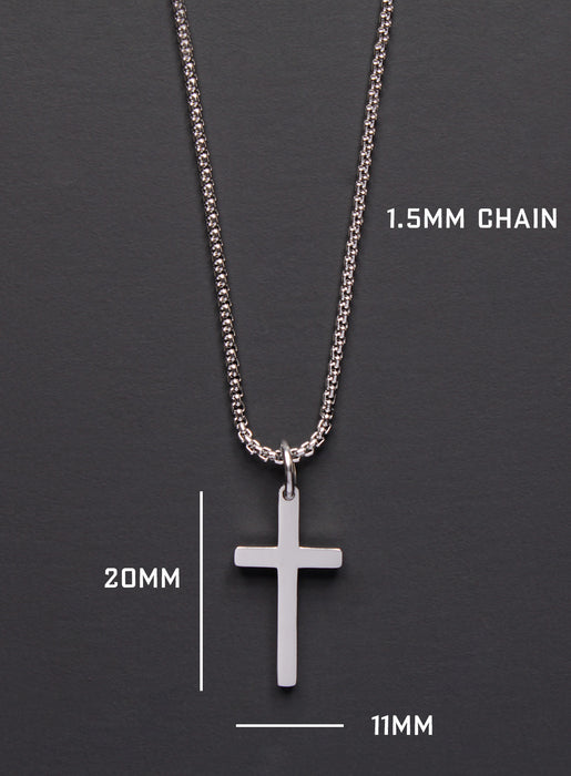 SMALL STAINLESS STEEL CROSS NECKLACE FOR MEN Jewelry We Are All Smith   