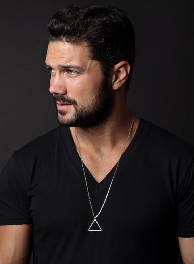 Silver Triangle Necklace for Men Jewelry We Are All Smith