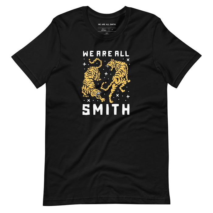 Unisex Double Tigers Black Short Sleeve t-shirt  WE ARE ALL SMITH: Men's Jewelry & Clothing. XS  
