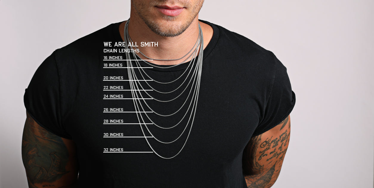 Silver 18in Chain Length For Men Size Guide 925 Silver Chain