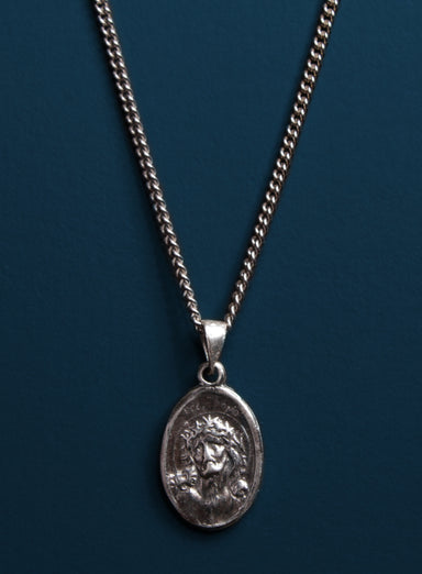 Jesus and Mary Sterling Silver Medal Necklace for Men Necklaces WE ARE ALL SMITH   