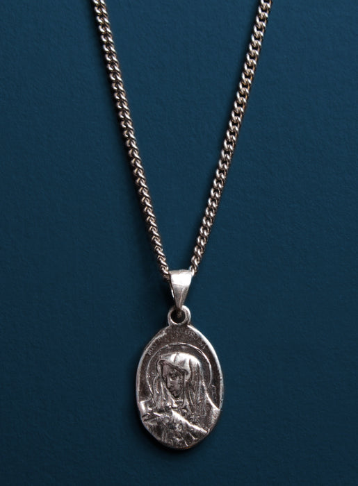 Jesus and Mary Sterling Silver Medal Necklace for Men Necklaces WE ARE ALL SMITH   