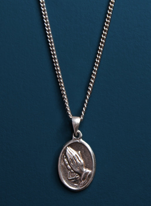 Pray for Us Sterling Silver Medal Necklace for Men Necklaces WE ARE ALL SMITH   