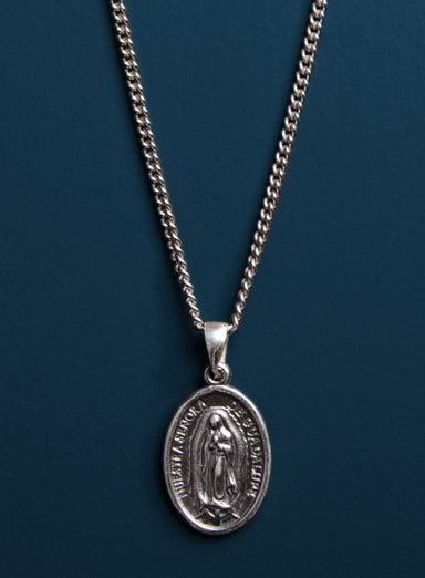 Lady of Guadalupe Sterling Silver Medal Necklace for Men Necklaces WE ARE ALL SMITH   