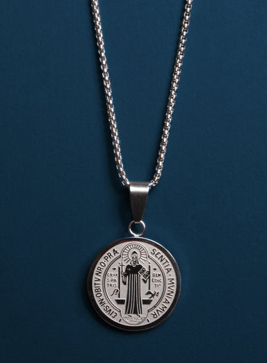 St. Benedict Medal Men's Necklace (LARGE) Necklaces WE ARE ALL SMITH   