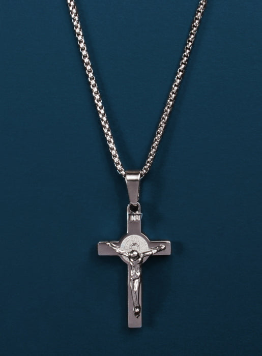 20 inch Mens Sterling Silver Cross Necklace | Shane Co.