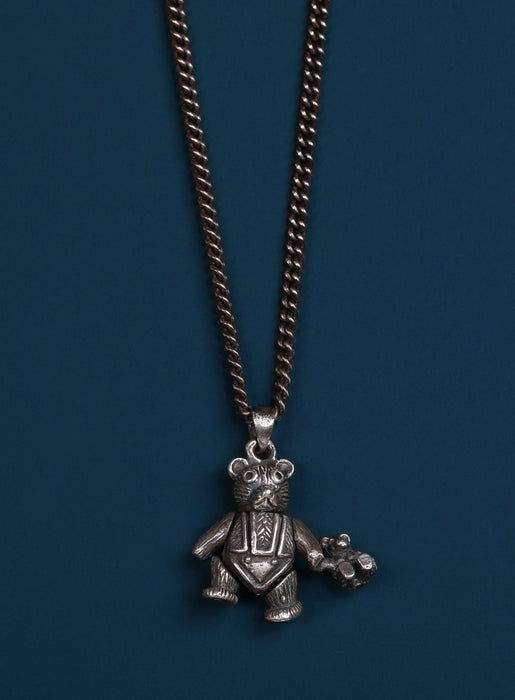 Sterling Silver Ride or Die Teddy Bear Necklace for Men — WE ARE ALL SMITH