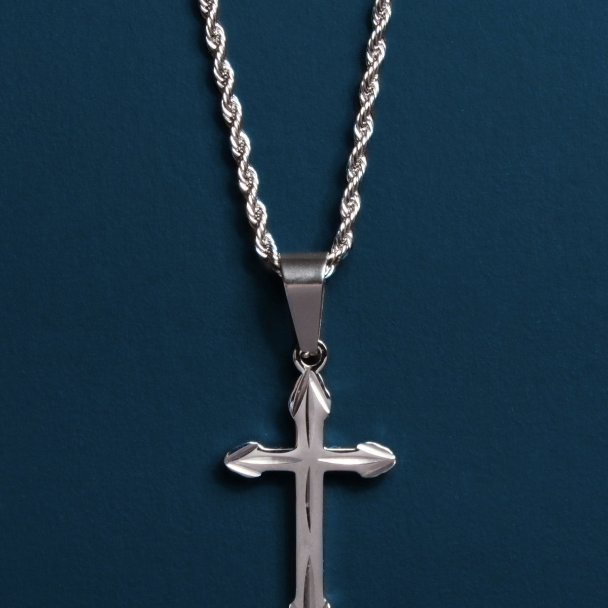 国内発送SterlingSilverCross on RopeChain【WE ARE ALL SMITH】 Sterling Silver Cross on Rope Chain — WE ARE ALL SMITH