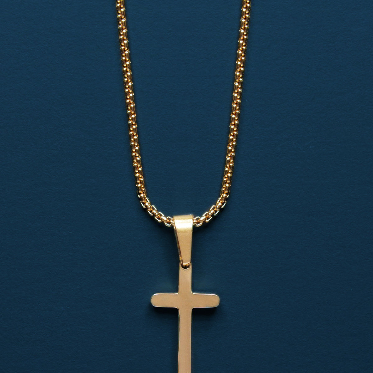 MINI GOLD CROSS NECKLACE FOR MEN — WE ARE ALL SMITH