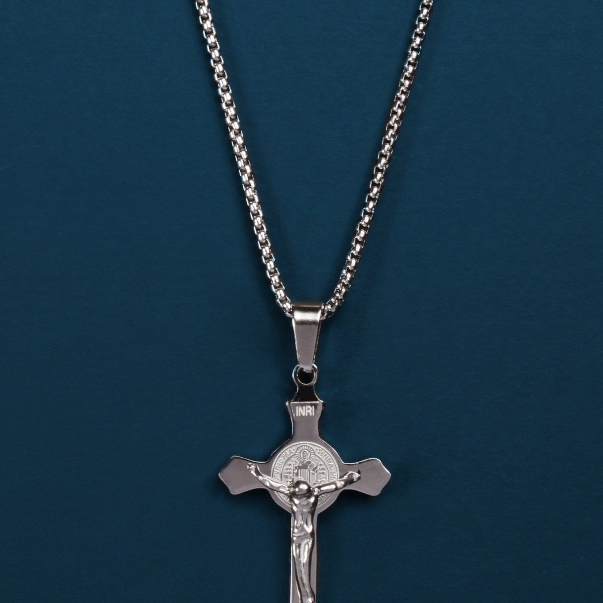 Stainless steel men's crucifix cross necklace hotsell
