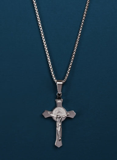 Waterproof Silver Crucifix Necklace Necklaces WE ARE ALL SMITH: Men's Jewelry & Clothing.   