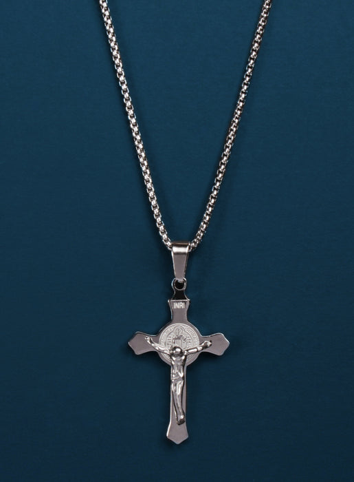 Waterproof Silver Crucifix Necklace Necklaces WE ARE ALL SMITH: Men's Jewelry & Clothing.   