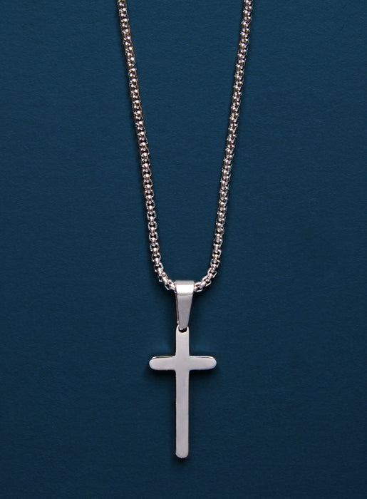 Waterproof Small Rounded Cross Necklace Necklaces WE ARE ALL SMITH: Men's Jewelry & Clothing.   