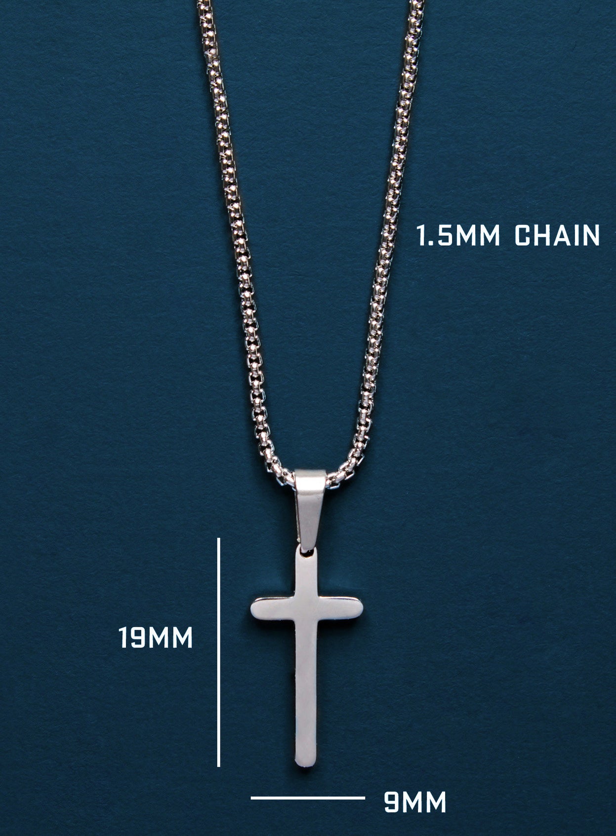 Waterproof Small Rounded Cross Necklace — WE ARE ALL SMITH