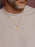 Vermeil Gold Cross on 14k Gold Filled Curb Starburst Chain Necklace for Men Necklaces We Are All Smith   