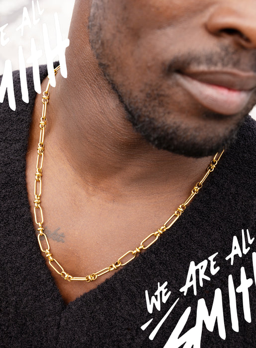 Stainless Steel Gold Plated 8mm Oval Cable Chain Jewelry WE ARE ALL SMITH