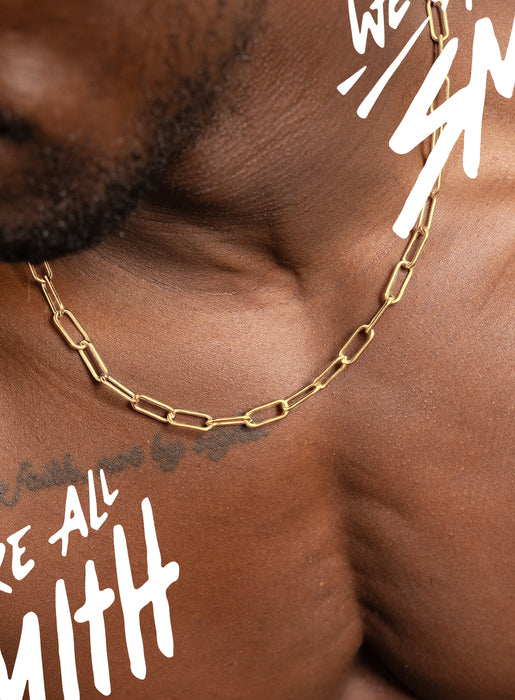 Stainless Steel Gold Plated 8mm Clip Chain Necklace Necklace WE ARE ALL SMITH