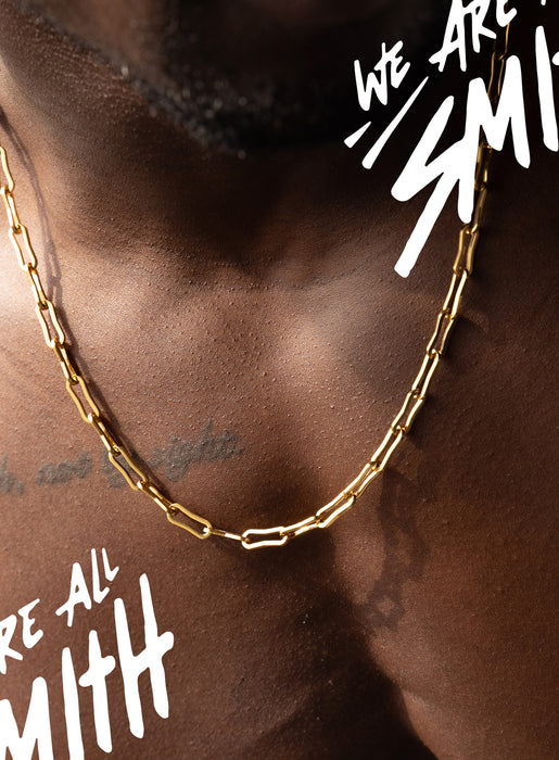Stainless Steel Gold Plated 6mm Men's Cable Chain Necklace Necklace WE ARE ALL SMITH