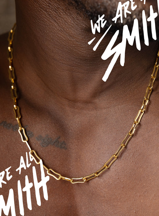 Stainless Steel Gold Plated 6mm Men's Cable Chain Necklace Necklace WE ARE ALL SMITH