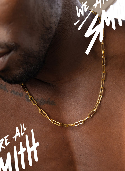 Stainless Steel Gold Plated 6mm Men's Cable Chain Necklace Necklace WE ARE ALL SMITH