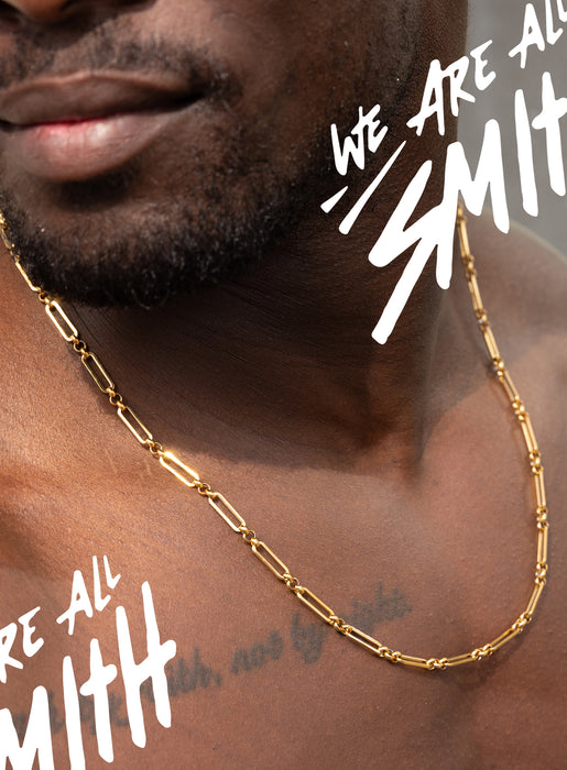 Stainless Steel Gold Plated 4.5mm Elongated Cable Chain Necklace Necklace WE ARE ALL SMITH