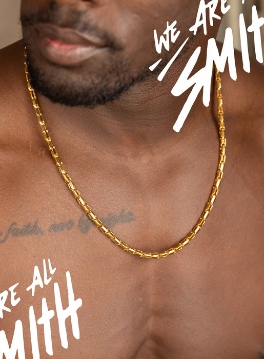 Stainless Steel Gold Plated Men's 5mm Chain Necklace Necklace WE ARE ALL SMITH