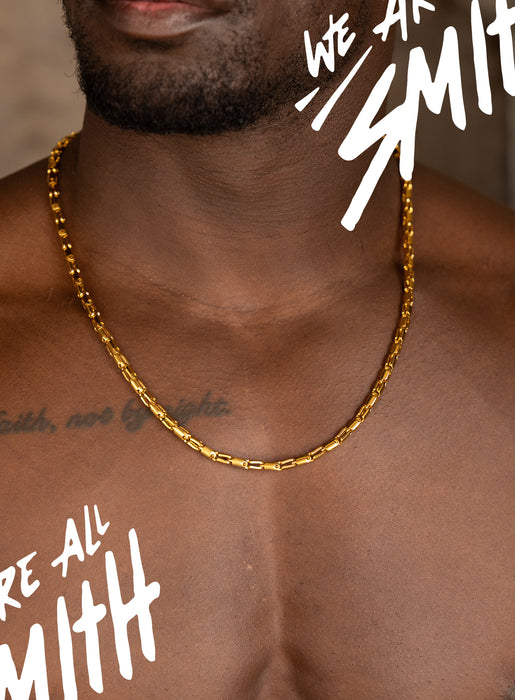 Stainless Steel Gold Plated Men's 5mm Chain Necklace Necklace WE ARE ALL SMITH