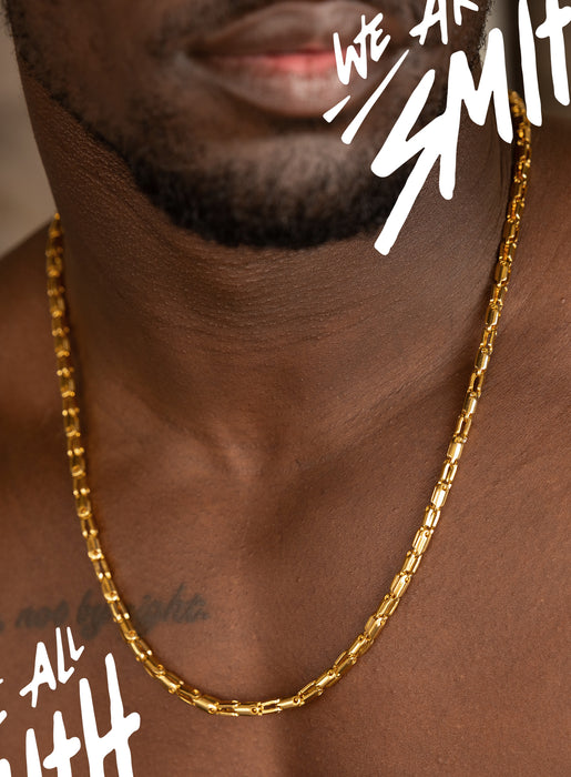 Stainless Steel Gold Plated Men's 5mm Chain Necklace Necklace WE ARE ALL SMITH
