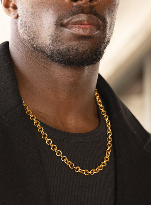 Stainless Steel Gold Plated 9mm Round Cable Chain Necklace Necklace WE ARE ALL SMITH