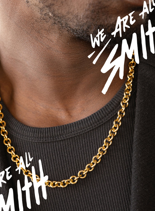 Stainless Steel Gold Plated 9mm Round Cable Chain Necklace Necklace WE ARE ALL SMITH
