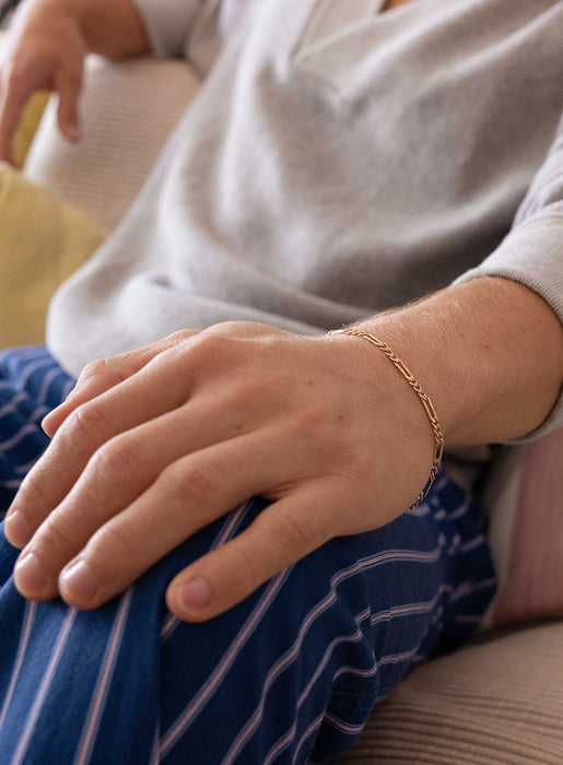 3.5mm 14K Gold Filled Figaro Chain Men's Bracelet Bracelets WE ARE ALL SMITH: Men's Jewelry & Clothing.