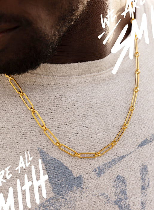 Stainless Steel Gold Plated 1 to 1 6mm Chain Necklace Necklace WE ARE ALL SMITH