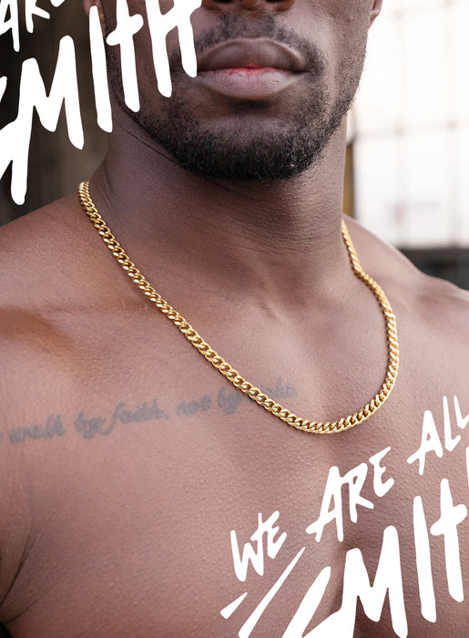 Stainless Steel Gold Plated 7mm Cuban Chain Necklaces WE ARE ALL SMITH: Men's Jewelry & Clothing.