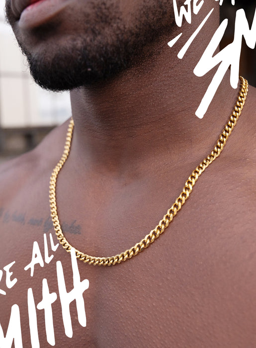 Stainless Steel Gold Plated 7mm Cuban Chain Necklaces WE ARE ALL SMITH: Men's Jewelry & Clothing.