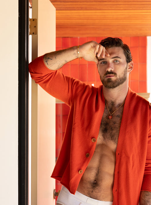 Red Carnelian and Blue Topaz Heart Pendant on 14k Gold Filled Curb Chain Necklace WE ARE ALL SMITH: Men's Jewelry & Clothing.