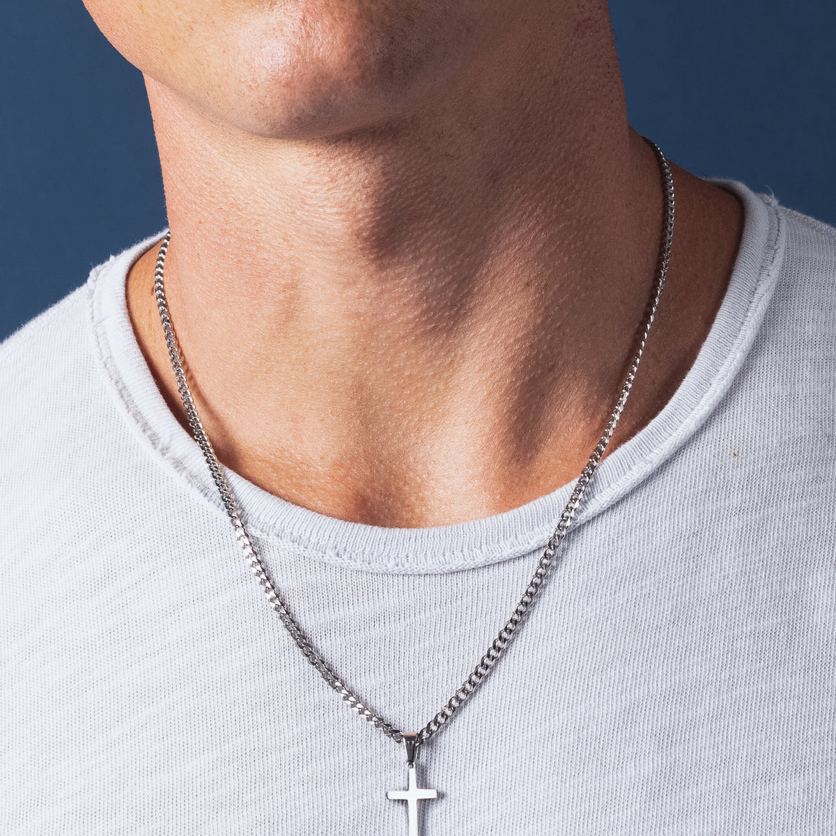 Waterproof Silver Cross Necklace for Men — WE ARE ALL SMITH