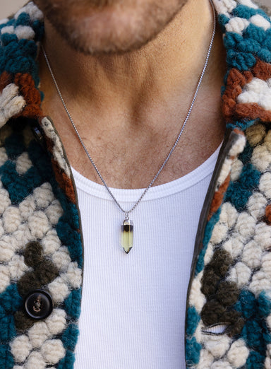 925 Sterling Silver Lemon Quartz Point Pendant Necklace (limited edition) Necklaces WE ARE ALL SMITH: Men's Jewelry & Clothing.