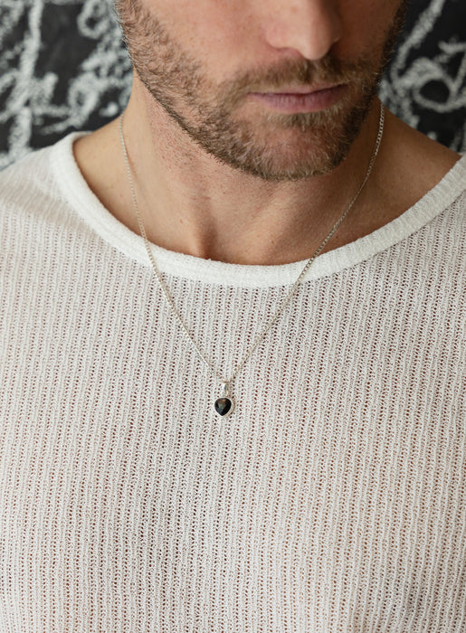 925 Sterling Silver Chocolate Sapphire Pendant on Sterling Cuban Chain Necklaces We Are All Smith
