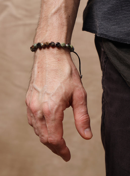 African Turquoise and Sterling Silver Bead Bracelet for Men Bracelets WE ARE ALL SMITH: Men's Jewelry & Clothing.   