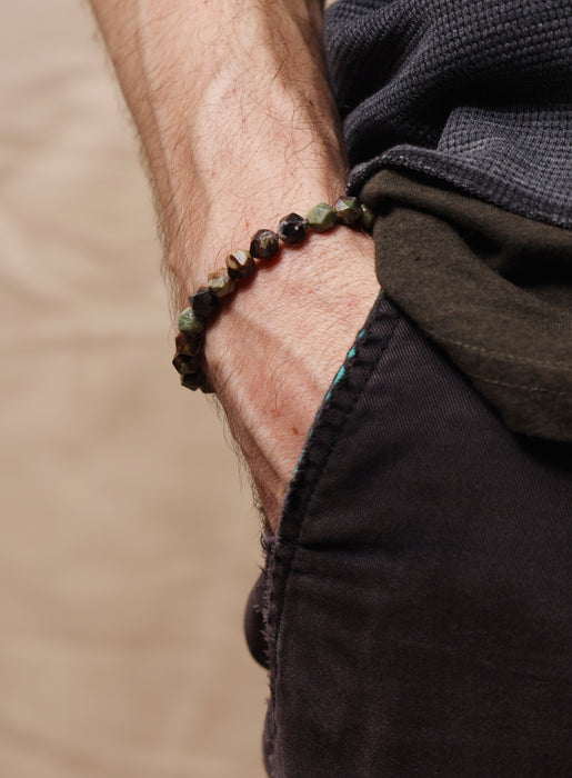 African Turquoise and Sterling Silver Bead Bracelet for Men Bracelets WE ARE ALL SMITH: Men's Jewelry & Clothing.   