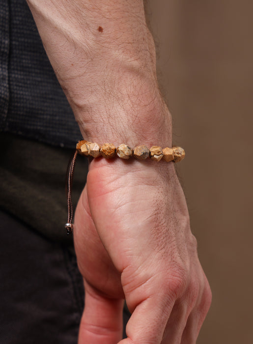 Sterling Silver and Picture Jasper Bead Bracelet for Men Bracelets WE ARE ALL SMITH: Men's Jewelry & Clothing.   