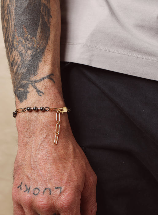 Bracelet Guys Wearing Gold Chains 14K Gold Filled Gunmetal