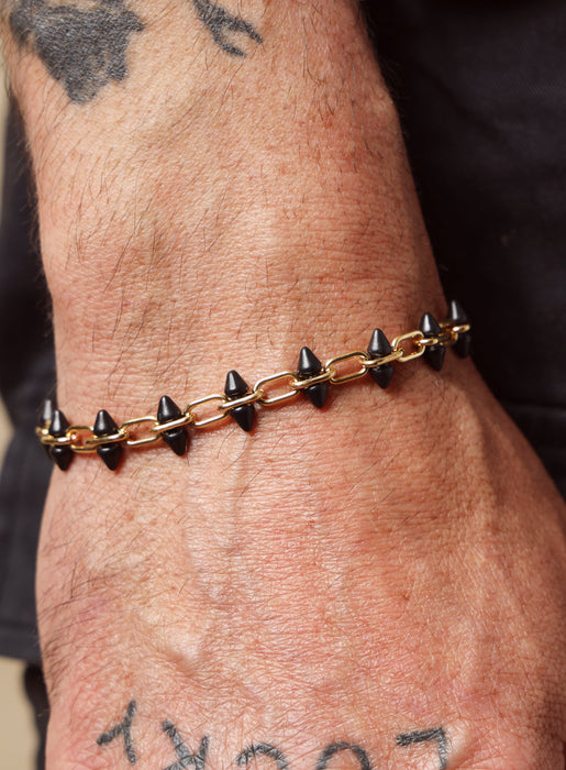 14k Gold Filled and Titanium Adjustable Spike Men's Bracelet Bracelets WE ARE ALL SMITH: Men's Jewelry & Clothing.   