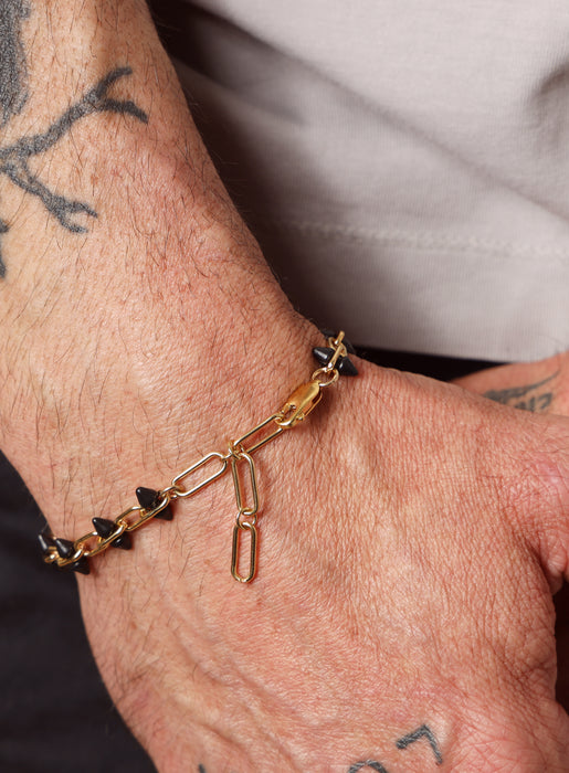 14k Gold Filled and Titanium Adjustable Spike Men's Bracelet Bracelets WE ARE ALL SMITH: Men's Jewelry & Clothing.   