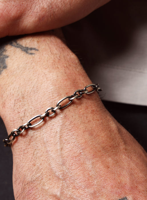 925 Sterling Silver and Black Titanium Chain Bracelet for Men Bracelets WE ARE ALL SMITH: Men's Jewelry & Clothing.   