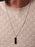925 Sterling Silver Black Onyx Long Bar Chain Necklace Necklace WE ARE ALL SMITH: Men's Jewelry & Clothing.   
