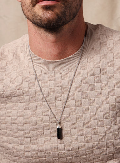 One of a Kind Black Tourmaline Point Pendant Necklace for Men Jewelry WE ARE ALL SMITH: Men's Jewelry & Clothing.   
