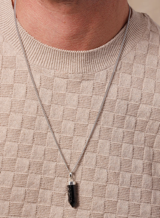One of a Kind Black Tourmaline Point Pendant Necklace for Men Jewelry WE ARE ALL SMITH: Men's Jewelry & Clothing.   