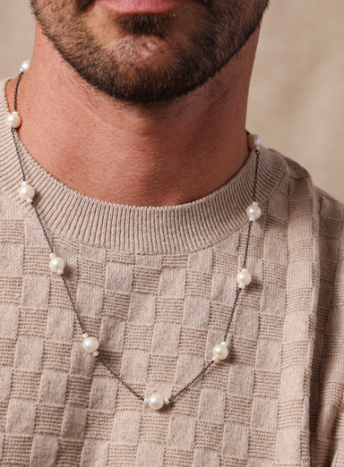 925 Oxidized Sterling Silver Triad Cluster Necklace for Men Necklace WE ARE ALL SMITH: Men's Jewelry & Clothing.   