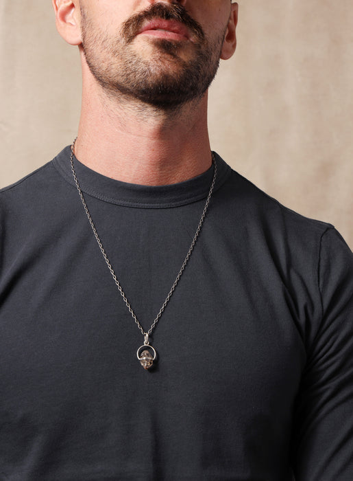 One of a Kind Herkimer Diamond Pendant on 925 Oxidized Sterling Silver Chain Jewelry WE ARE ALL SMITH: Men's Jewelry & Clothing.   
